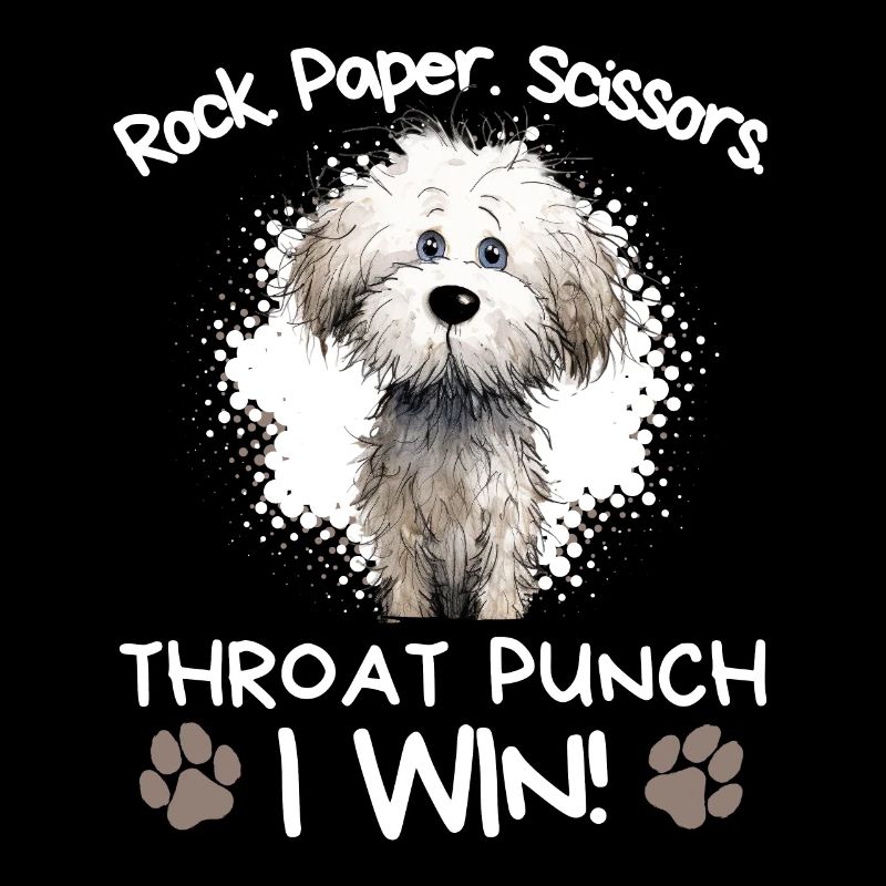 Roche Papier Ciseaux Gorge Punch Bichon Frise Chien