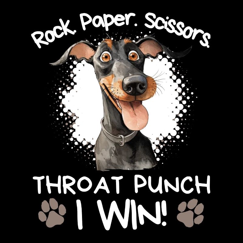 Roche Papier Ciseaux Doberman Sarcastique