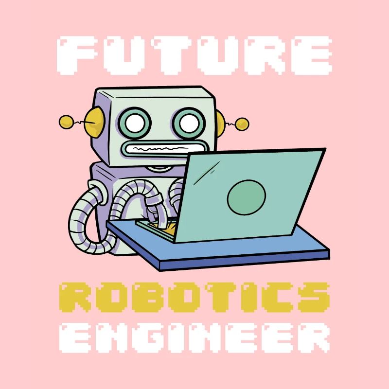 Future Robotics Engineer Robot Laptop