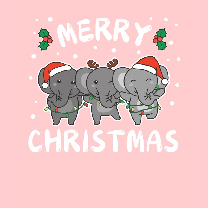 Joyeux Noël Mignon Éléphant Noël