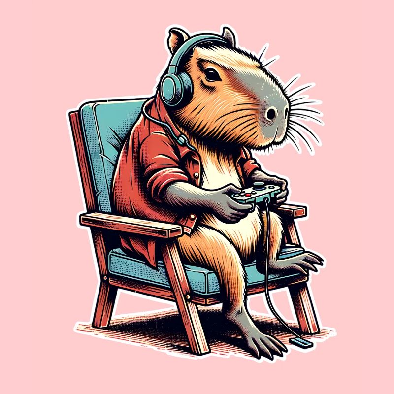 Capybara Gaming Nerd