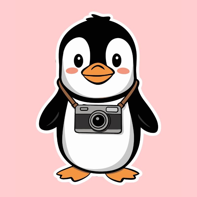 Cute Penguin with Camera Design