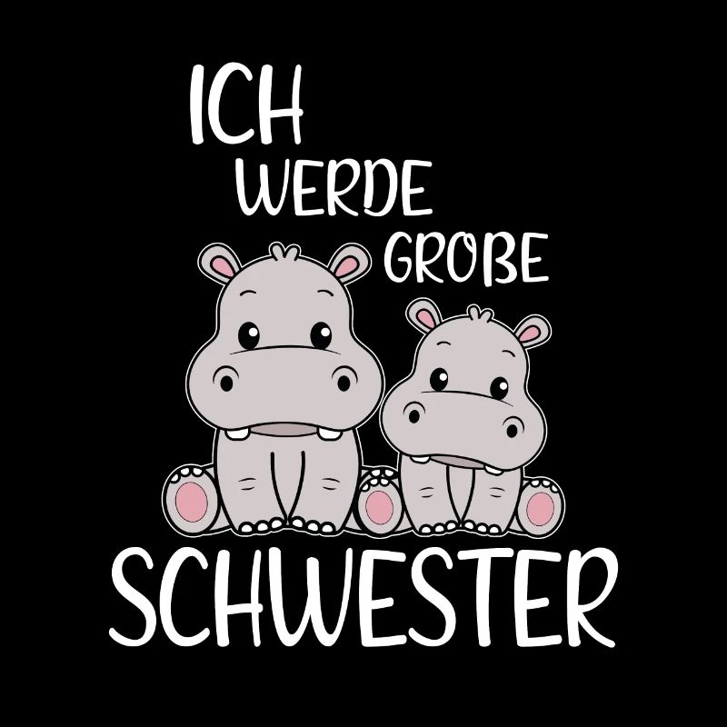 Ich werde große Schwester Süße Nilpferd Mädchen