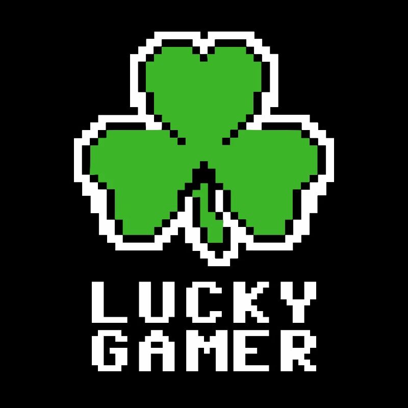 Lucky Gamer, Clover leaf, 8bit pixel art, arcade