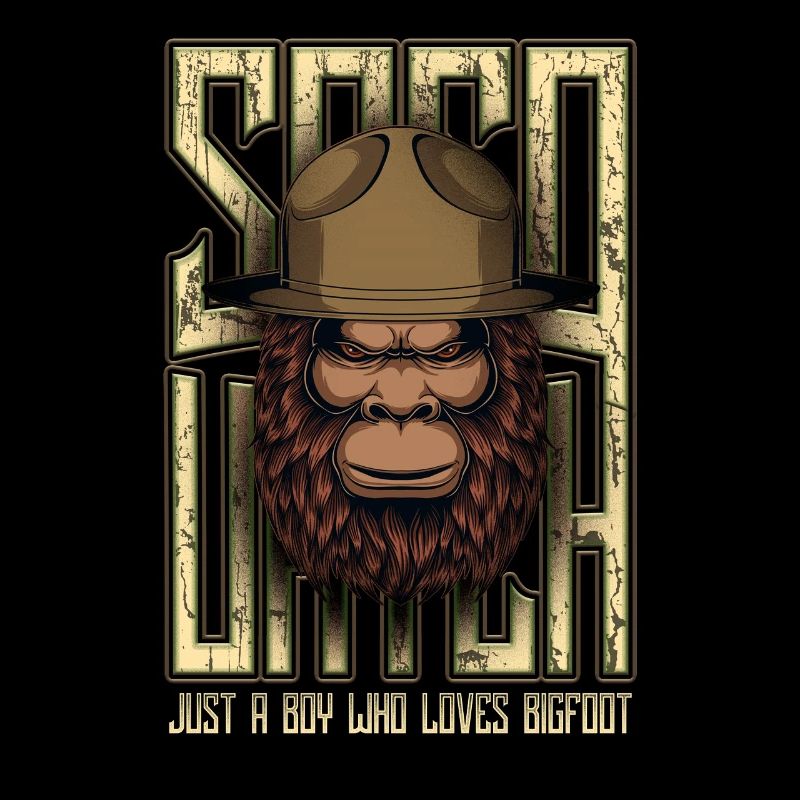 Nur ein Junge, der Bigfoot Sasquatch liebt
