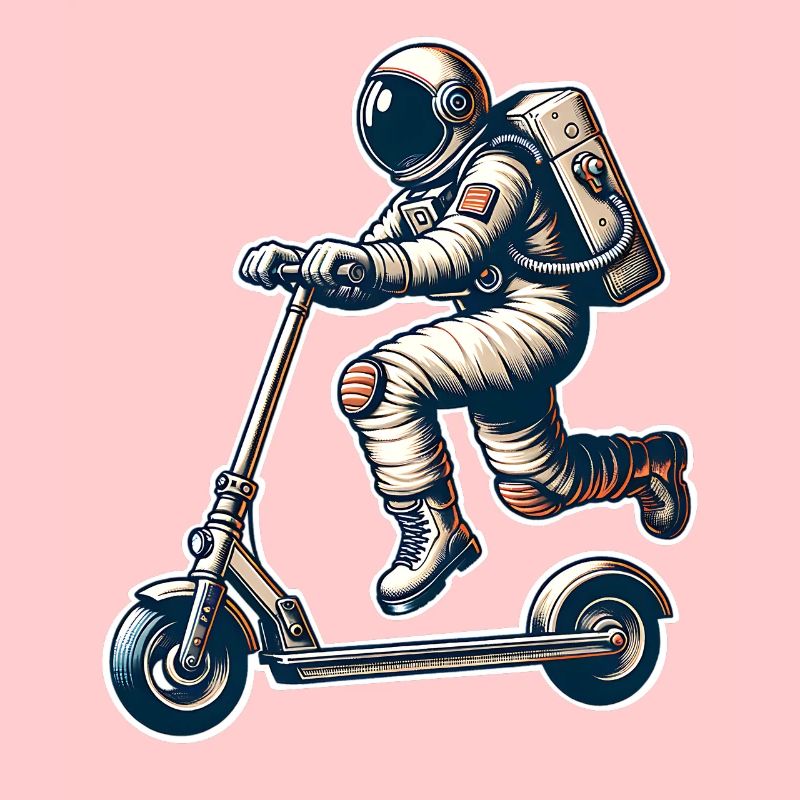 E-Scooter E-Roller Tretroller Astronaut