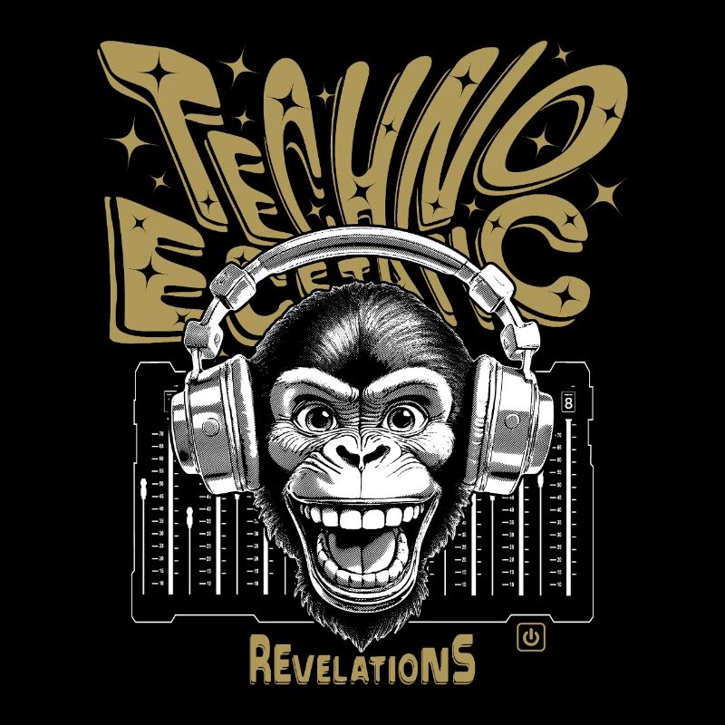Revelations Affe Shirt, Techno & Ekstatische Beats
