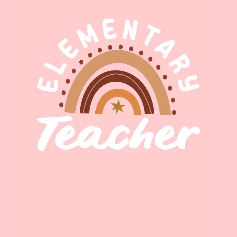 Enseignant d’école primaire conception arc-en-ciel rétro