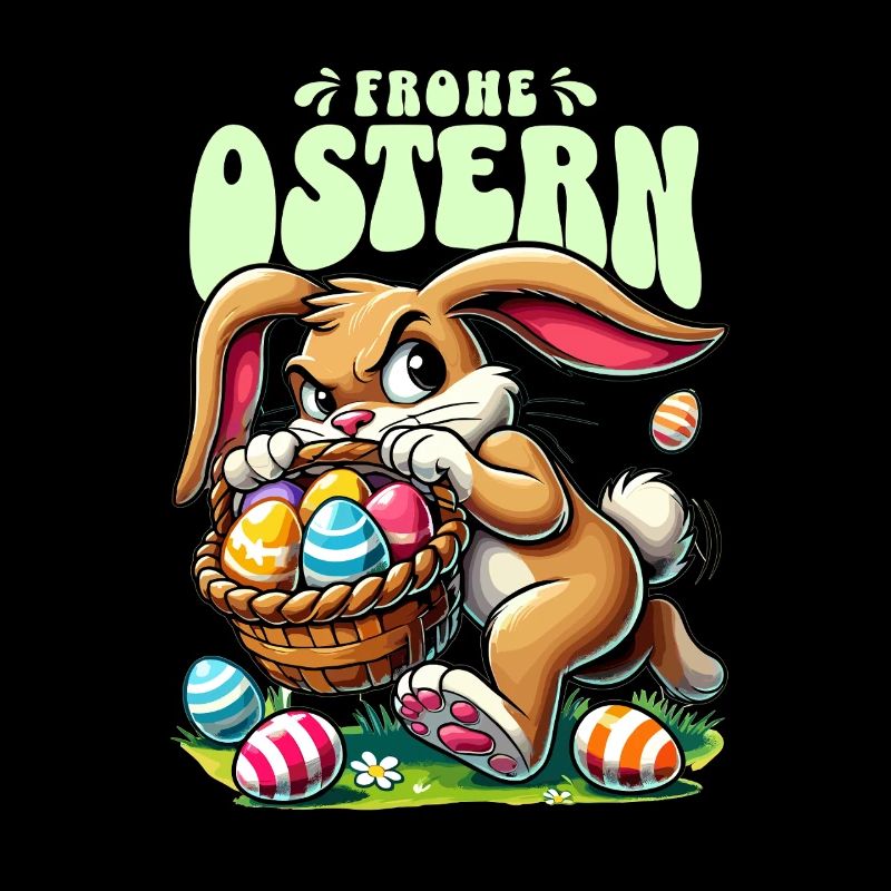 Frohe Ostern Lustiger Hase Mit Eiern