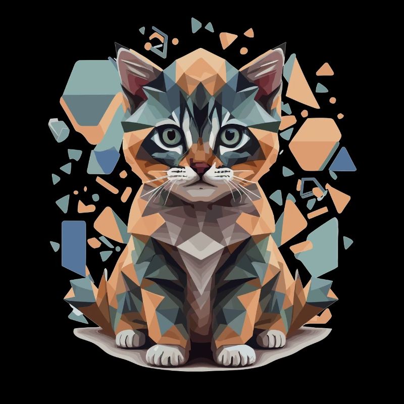 Polygon Katze Low-Poly