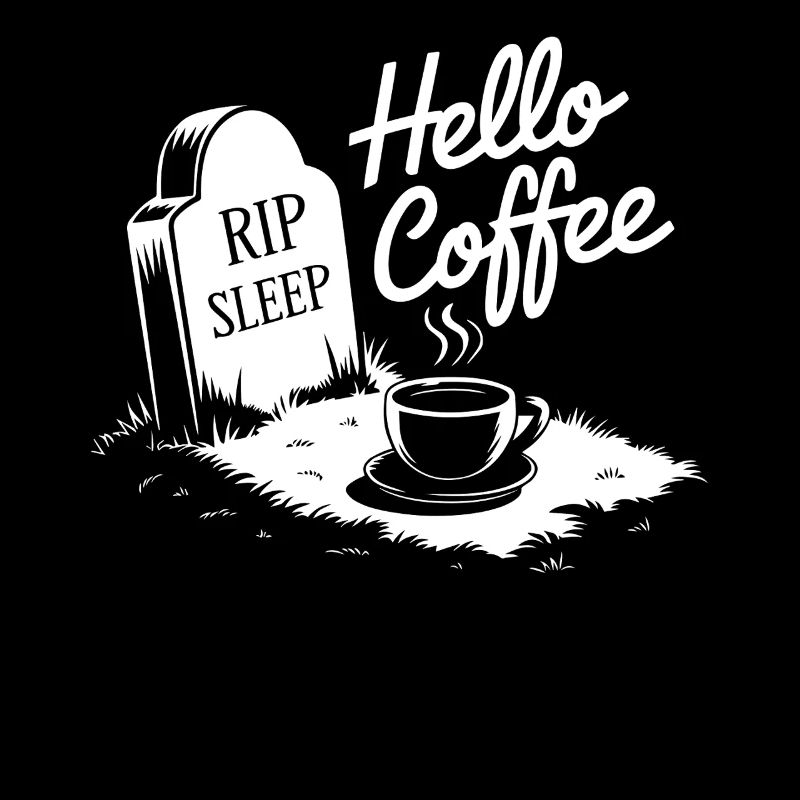 RIP Sleep Hello Coffee Gothic Coffin Caffeine Love