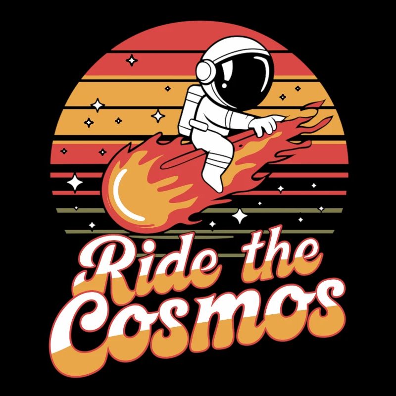 Astronaut reitet durch den Kosmos