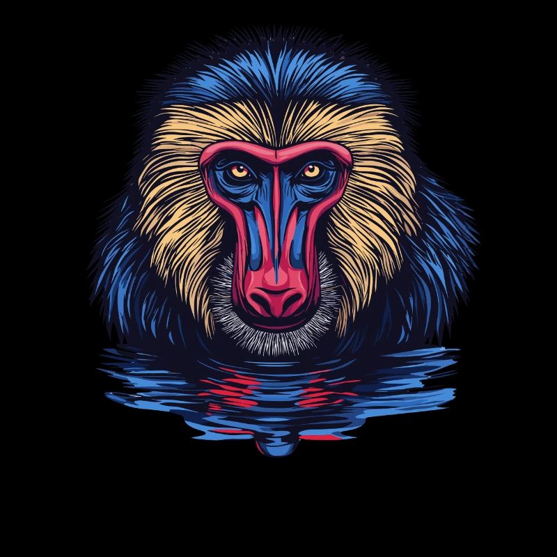 Mandrill Affe im Spiegel