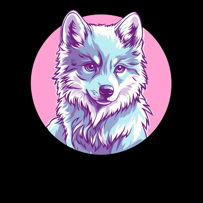 Arktischer Wolf in Rosa