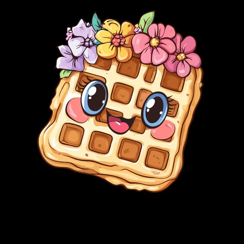 Waffle with flowers
