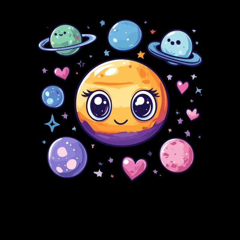 Planet im Sonnensystem mit Herz