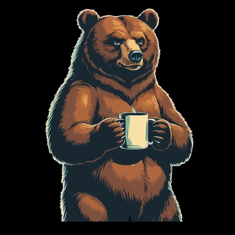 Grim Bear Coffee Mug Bears Coffee Tired