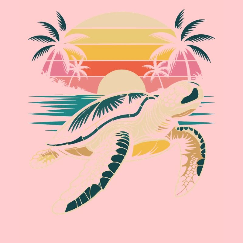Turtle Sunset Sea