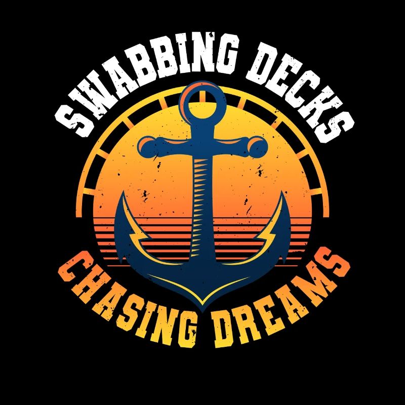 Deckhand Deckhelpers Swabbing Decks