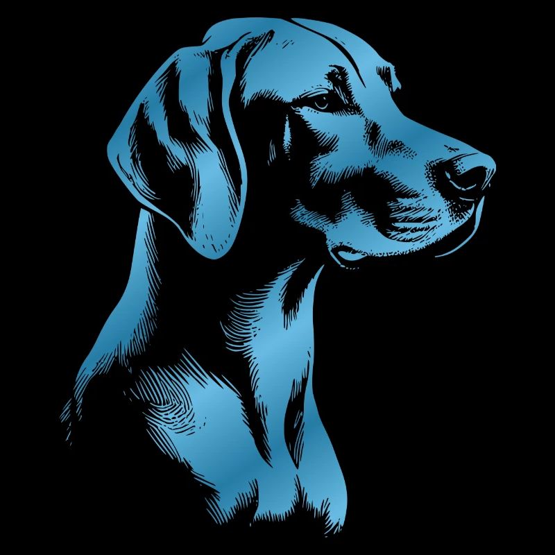 Magyar Vizsla Drawing Head Blue