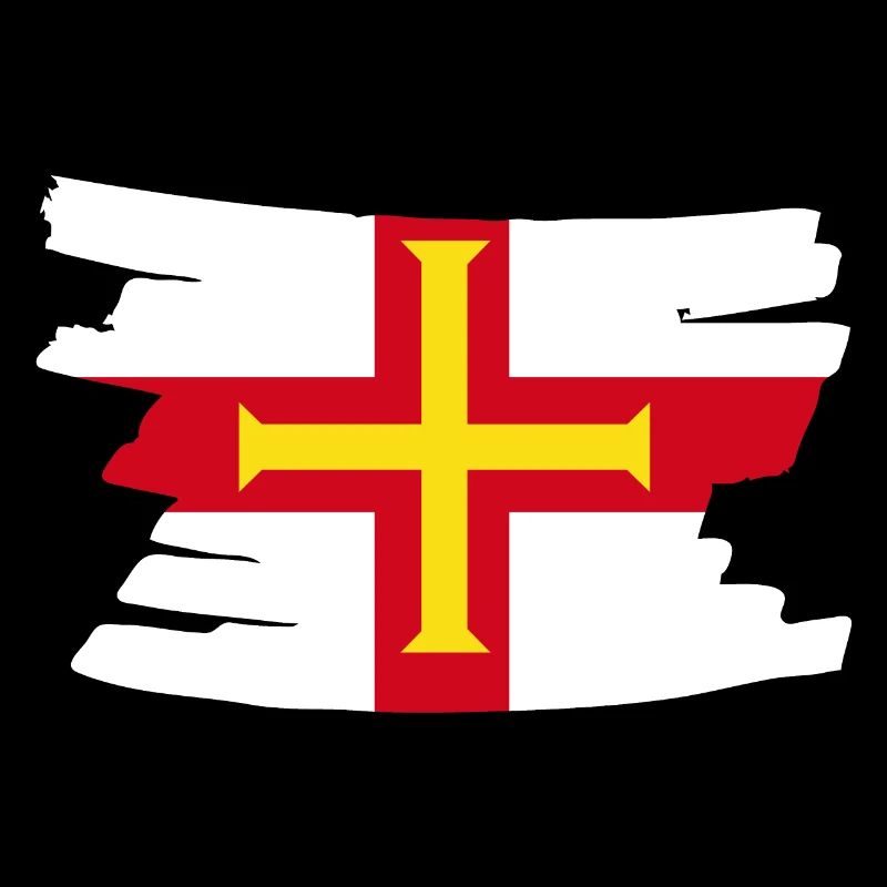 Drapeau national de Guernesey - brosse horizontale
