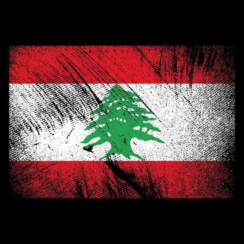Drapeau du Liban - Vintage Grunge