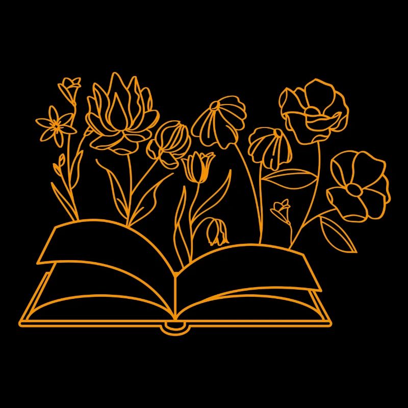 Buch mit Blumen, Lesen, Hobby, Leseratte, Blumen