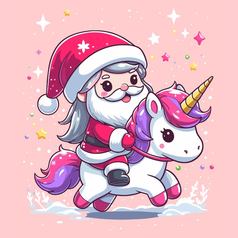 Weihnachtsmann und Einhorn