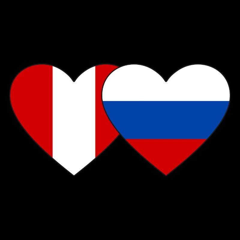 Pérou Russie Drapeau du cœur