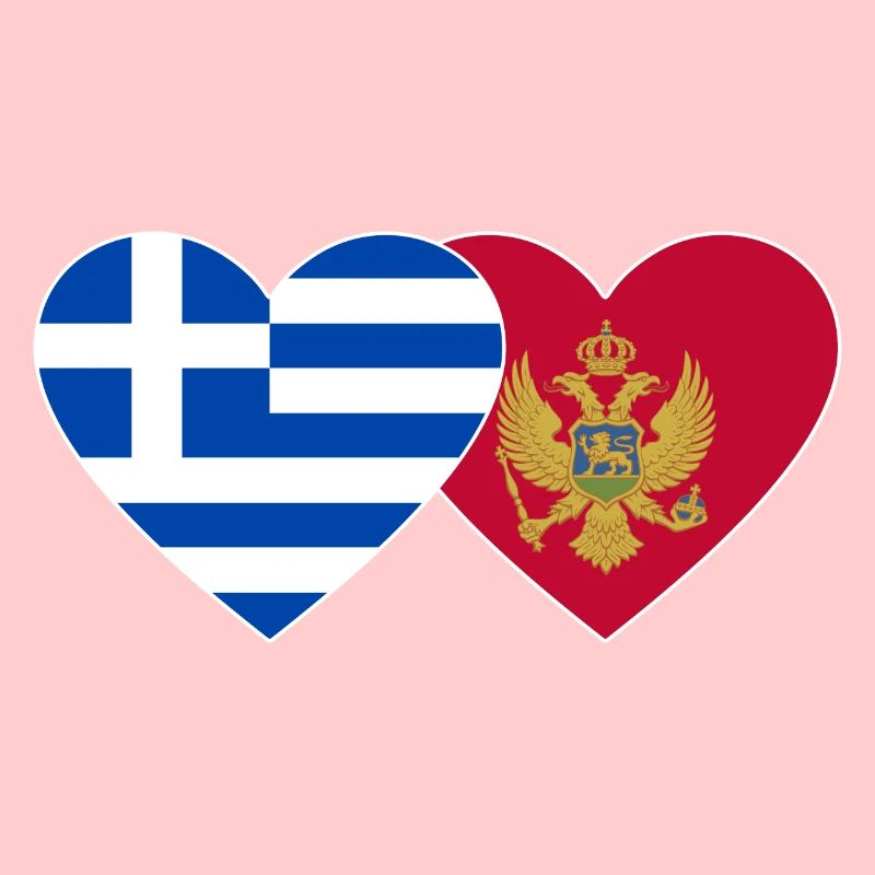 Grèce Monténégro drapeau