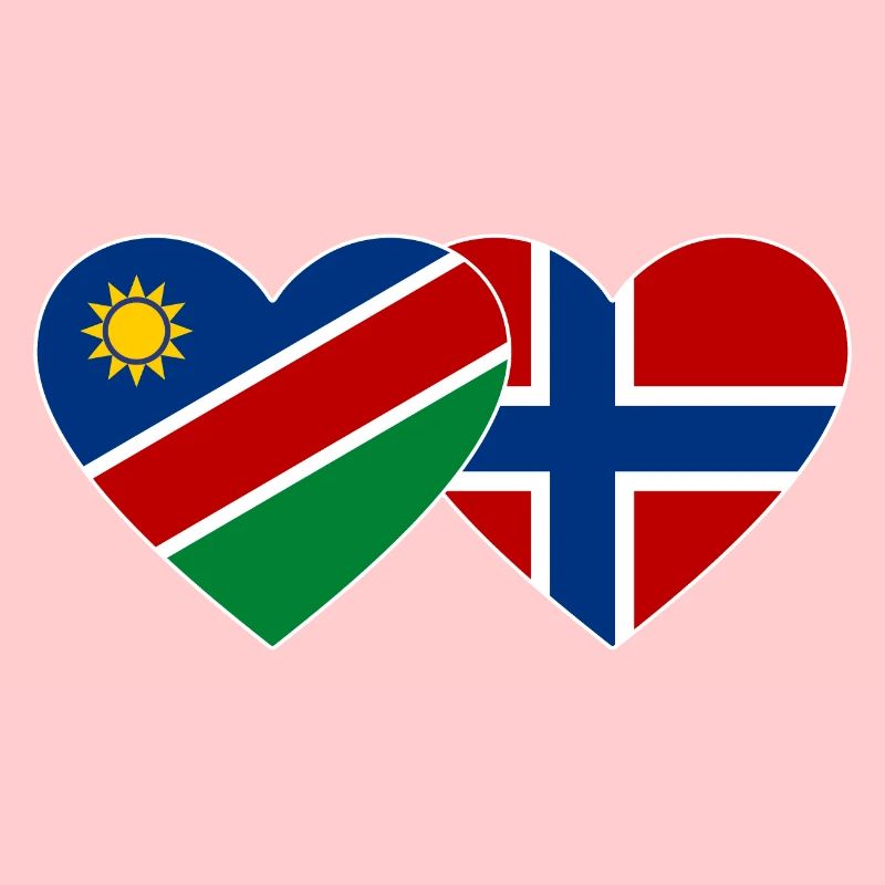 Namibia Norway Flag Heart