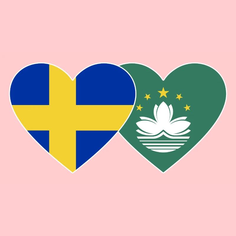 Suède Cœur de drapeau de Macao