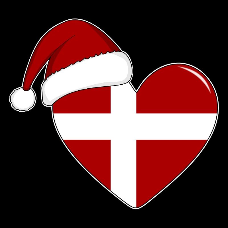 Coeur de Noël drapeau Danemark