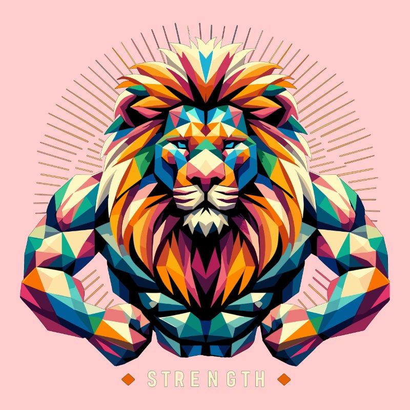 Leo Geometric Geometry Strength Muscles Gift