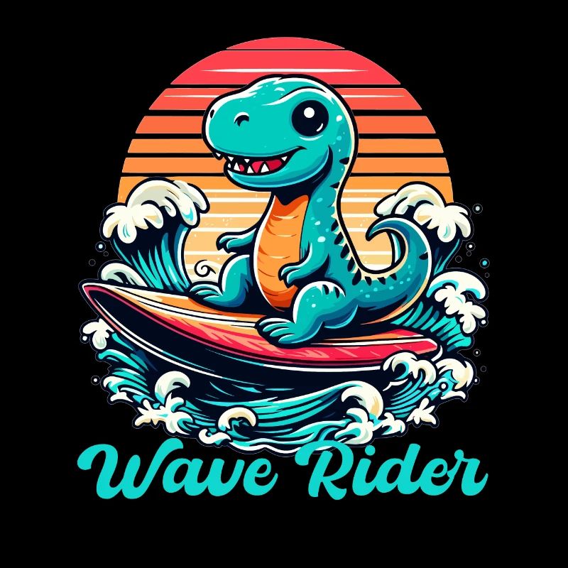 Mignon T-Rex Surfer Surfer Cadeau de surf