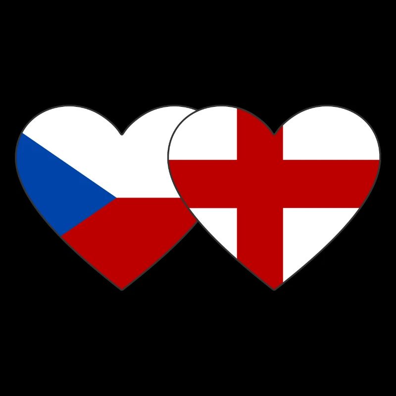 République tchèque Angleterre Drapeau Coeur