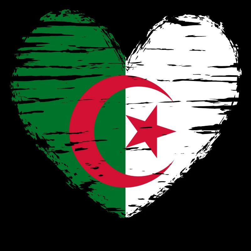 Algérie coeur drapeau blason
