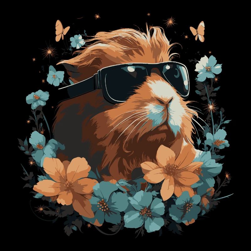Meerschweinchen und Blumen