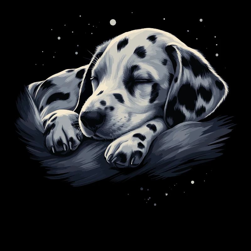 Chiot dalmatien endormi