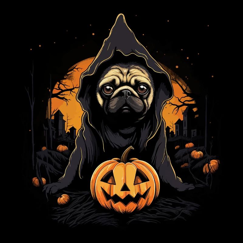 Niedlicher Halloween Mops