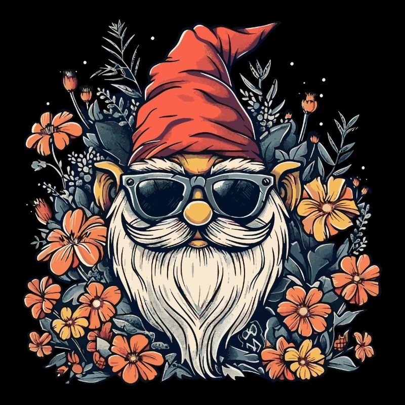 Funny garden gnome with sunglasses
