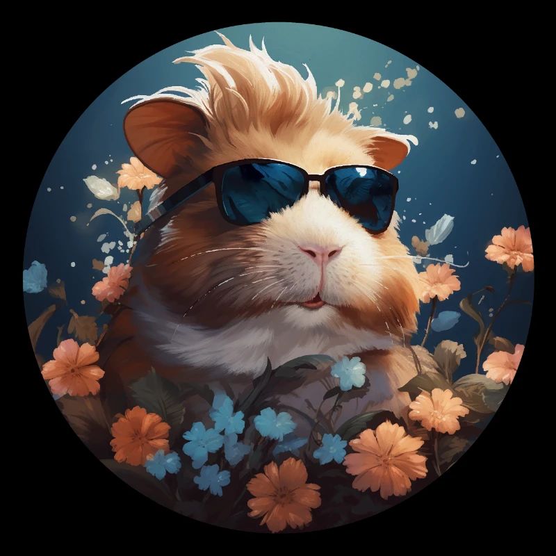 Meerschweinchen und Blumen