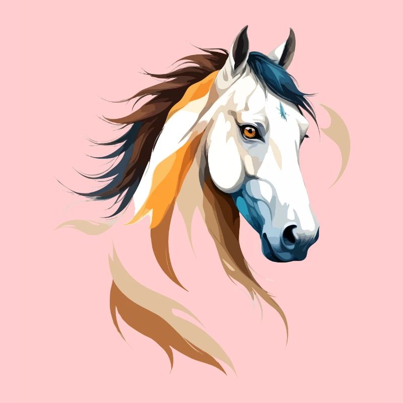 Pferd Vektor Kunst mit lebendiger Farbillustration