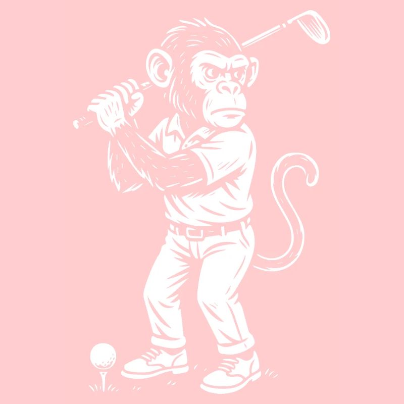 Chimp playing golf gift