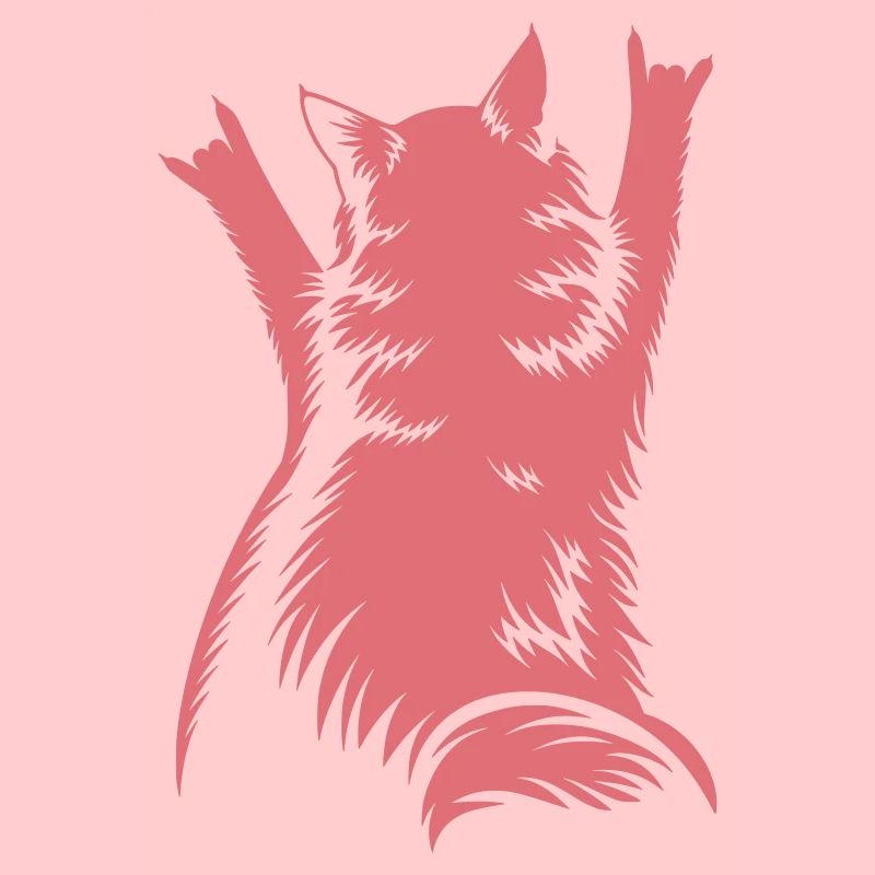 Rock Cat Back View – Devil Horns