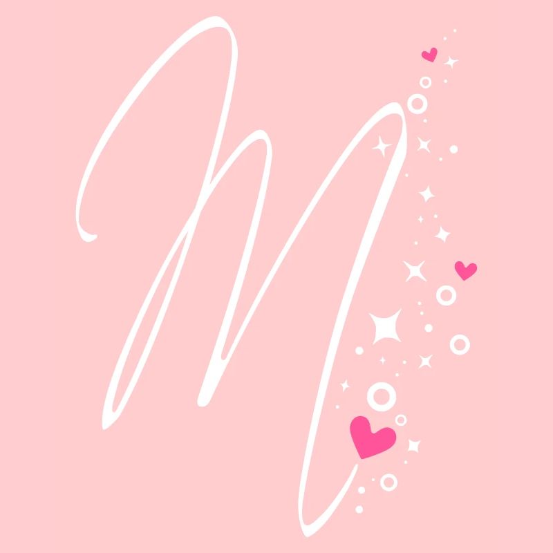 Glitzer Buchstabe M Monogramm M Initiale M Herz