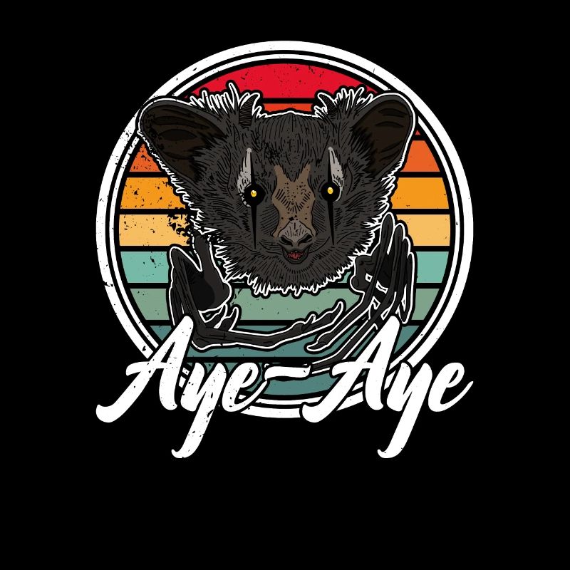 Aye-Aye Primat Lemur Madagaskar Retro