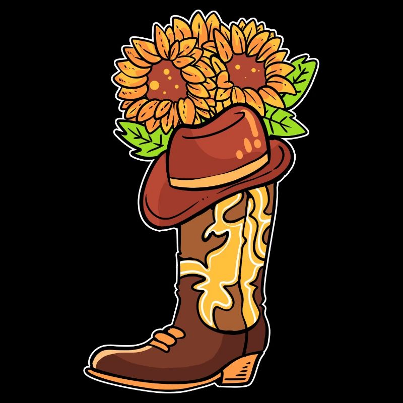 Bottes de cow-boy avec cavalier de fleurs