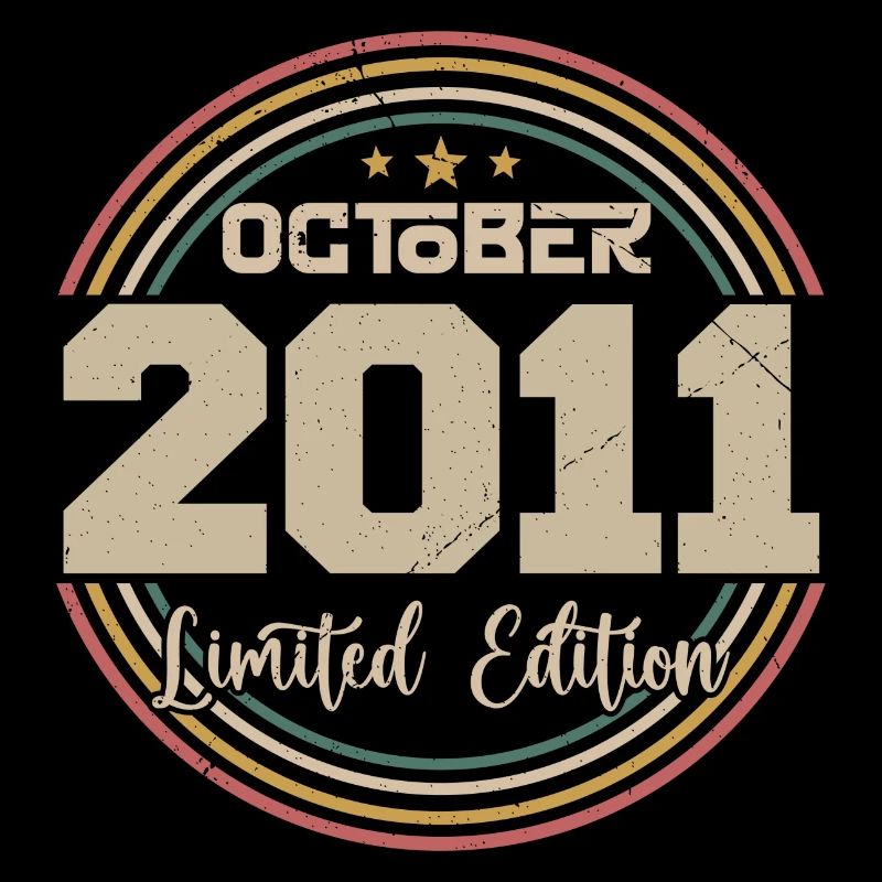 Né en octobre 2011 Retro Anniversaire Octobre 2011