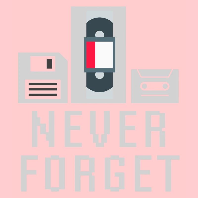 Never Forget Floppy Disk Video Tape Cassette Tech